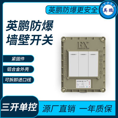 英鹏防爆开关三开单控